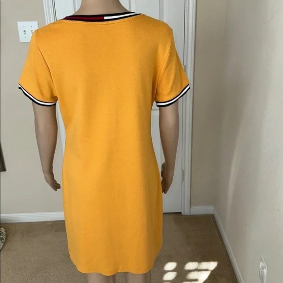 TOMMY HILFIGER Mustard V-Neck Dress. - Picture 4 of 13